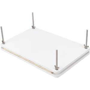 Allecto Plus - Draagbare boekpers van bamboe voor boekbinden en handwerk - Rechthoekig design - Houten boekbindgereedschap met platte papierpers - Boekbindpapierpers voor hobbyisten - DIY handpapierpers met witte afwerking