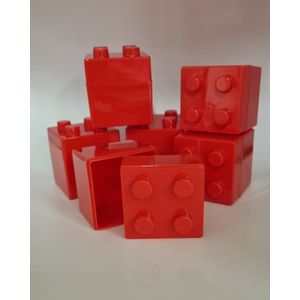 Legoblok doosjes Rood 6 stuks