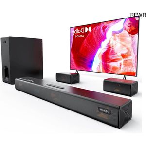 RFWR® 5.1ch Dolby Atmos Surround Soundbar met Draadloze Subwoofer en Achterluidsprekers voor Thuisbioscoop