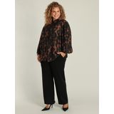 YEST - CURVE Geraldine - Blouse - Warm Taupe/Multi-C