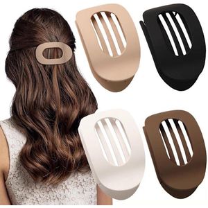 Platte haarclips voor dames - Gebogen haarclips - Voor liggend - Autorijden - Matte sterke haarclips - Voor dun - Dik haar - Haaraccessoires - 4-pack