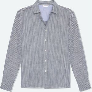 Solution Clothing Ezra - Casual Overhemd - Shirt - Lange Mouwen - Regular Fit - Volwassenen - Heren - Mannen - Blauw - Ecru - S