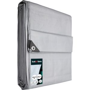 KOTARBAU - Afdekzeil - Zilver - 10x12 m - Waterdicht - 200g/m2