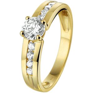 The Jewelry Collection Ring Zirkonia - Goud