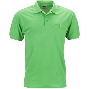 James and Nicholson Heren Werkkleding Polo Pocket Shirt (Kalk groen)