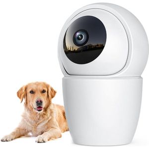 ApexArte® Hondencamera - Huisdiercamera - Babyfoon met Camera en App - Baby Monitor - Full HD - Wit