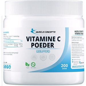 Vitamine C Poeder - Gebufferd - Goed opneembaar - 200 gram | Muscle Concepts