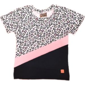 T-shirt panter roze/roze/zwart