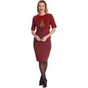 Banned - Holiday Candy Red Kokerrok - XL - Rood