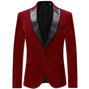 Allthemen Heren Fluwelen Blazer - Klassieke Halslijn - S