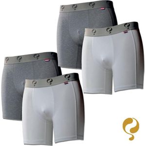 Quick Q1905 Bodywear Heren Boxershorts 4-Pack Wit Grijs Wit Grijs