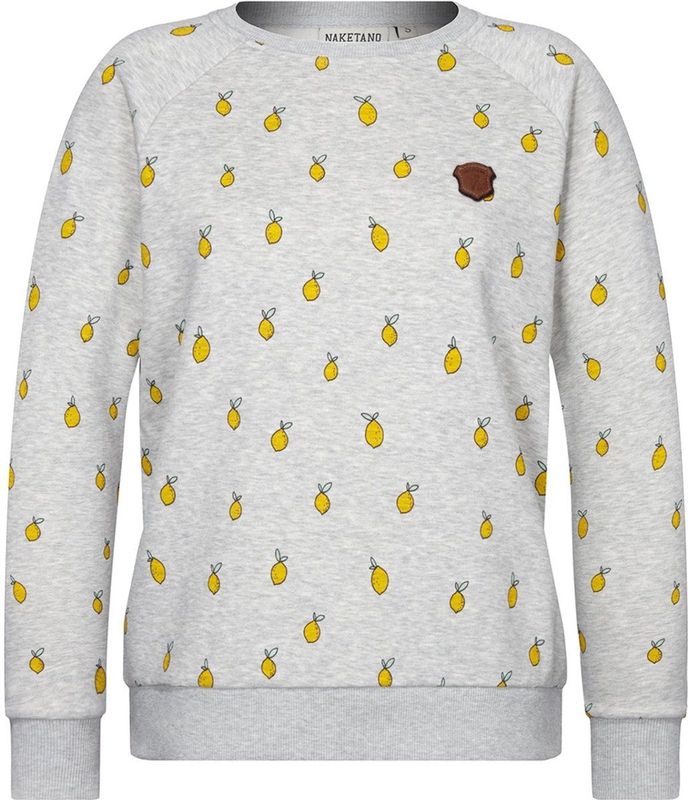Naketano Damen Pullover Krokettenhorst 1801-0102 Allover Citrons/Grey-S