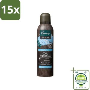 15 x Kneipp - Douche schuim - Men Cool Freshness - Frisse geur - 200 ml - Grootverpakking - Douche Foam - Mannen - Verfrissend - Munt - Jojoba