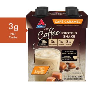 Atkins | Protein Shake | Iced Coffee Café Caramel | 4 Stuks | 4 x 325 ml