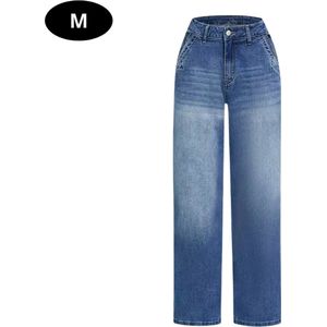 Bovista Lange Broek Dames - Spijkerbroek - Broeken - Spijker - Pants - Jeans - Trouser - Loose Fit - Straight Leg - Denim - Blauw - Maat M