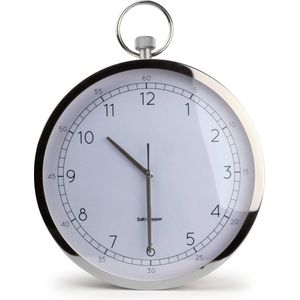 S&P ZONE Stopwatch wandklok 38cm (zilver)