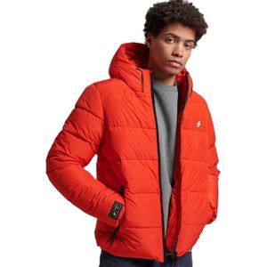 Superdry Hooded Sports Puffr Jacket Heren Jas - Bright Red - Maat Xl