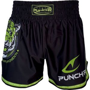 PunchR™ Dominate Tiger Muay Thai Fight Short Zwart Groen - XXXL