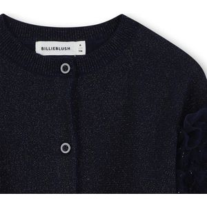 Zwart gebreide vest met glans en tule ruffles 152