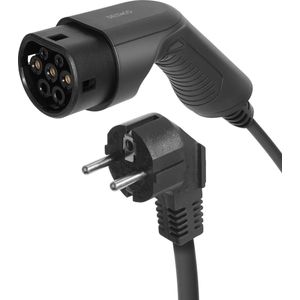 Deltaco e-Charge EV-1231 - Oplaadkabel Elektrische Auto - Type 2/Schuko - 8A/11 kW - 5,5 m