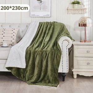 Nivard Deken - Pluche - Wollen - Dekentje - Fleece - Plaid - Knuffeldeken - Bank Deken - 1 Persoons - Groen