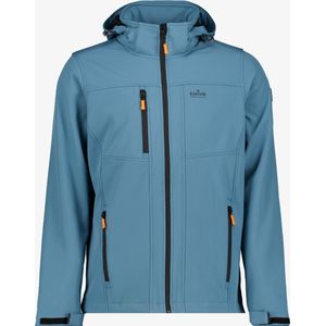 Kjelvik heren softshell jas waterafstotend blauw - Maat XL - Met capuchon - Ritssluiting