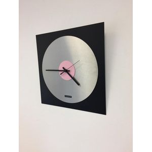 Wandklok TOPAZ Black & Pink Modern Design