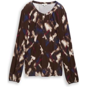 TOM TAILOR - Shirt - Navy - Lange Mouw - Henley Hals - Normale Pasvorm