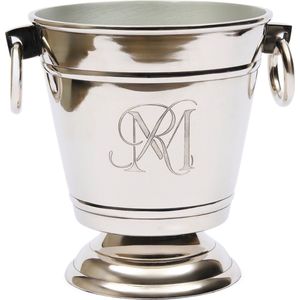 Riviera Maison Wijnkoeler Zilver - Duclair Flessenhouder met Hendel - Aluminium - (LxBxH) 30x25x28