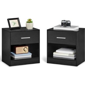 Nachtkastjes set van 2 - Nachtkastje - Nachtkast - Bijzettafel - Modern - Ladekast - Ladekastje - 1 Lade