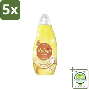 5 x Robijn - Klein & Krachtig Collections Color Zwitsal - Vloeibaar Wasmiddel - 19 Wasbeurten - Grootverpakking - Wasmiddel - Kleurwas - Zwitsal - Wasformule - Biologisch Afbreekbaar