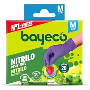 Disposable Nitrile Gloves - Purple, Size M, Pack of 20 - Powder-Free & Latex-Free with Extra Grip