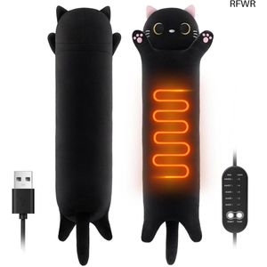 RFWR® Draagbaar verwarmingskussen voor pijnverlichting - Schattige pluche kat