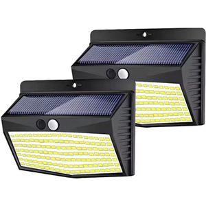 Stemap® Solar Buitenlamp met Bewegingssensor | 2 STUKS | Op Zonne Energie | Buitenlamp | Buitenverlichting Met Sensor | Dag en Nacht | 138 LEDS