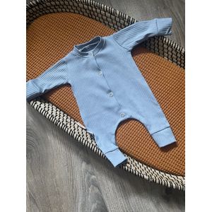 Boxpakje Big Rib Blauw - Lichtblauw - Little Adventure - Maat 50/56 - Effen - GOTS keurmerk