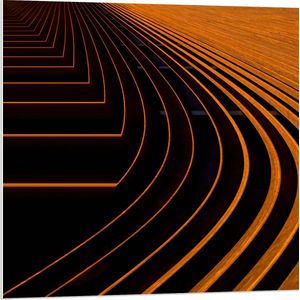 PVC Schuimplaat- Golvende Oranje Bogen - 80x80 cm Foto op PVC Schuimplaat