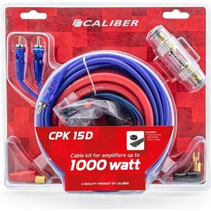 Caliber Audio Kabelset voor Auto Versterker - 15 mm2 Kabels voor 1000 Watt versterkers (CPK15D)