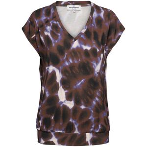 &Co Woman - IB-Iris - Top - V-hals - Korte Mouwen - Tie-Dye Effect