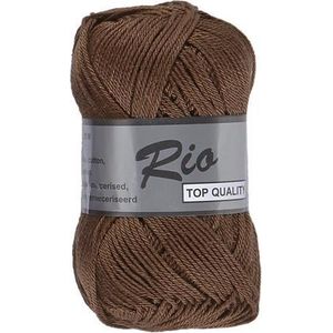 Lammy yarns Rio katoen garen - donker bruin (110) - pendikte 3 a 3,5 mm - 1 bol van 50 gram