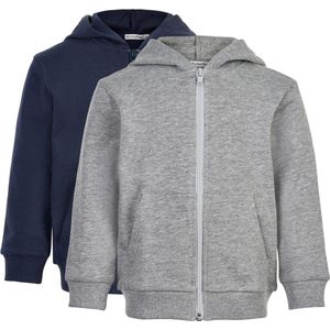 Minymo - Sweatshirt - 2 Pack - Effen Kleuren - Met Rits