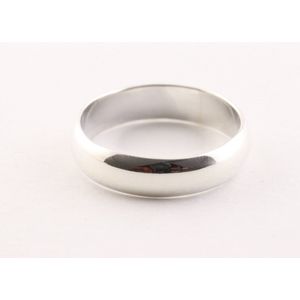 Fijne gladde zilveren ring - 6 mm. - maat 23