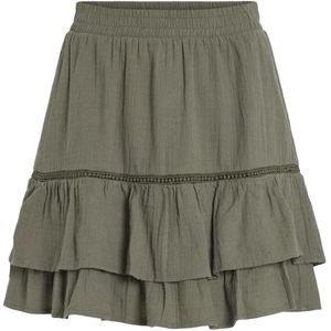 Vila Rok Vitovan Flounce Short Skirt 14093836 Dusty Olive Dames Maat - W40