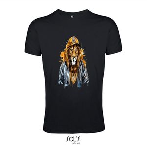 T-Shirt 158an11 Leeuw met gouden kettingen - xxL