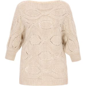 Usha - Trui - Crème - Vleermuismouwen - Normale Pasvorm