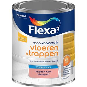Flexa Mooi Makkelijk Verf - Vloeren en Trappen - Mengkleur - Midden Kers - 750 ml