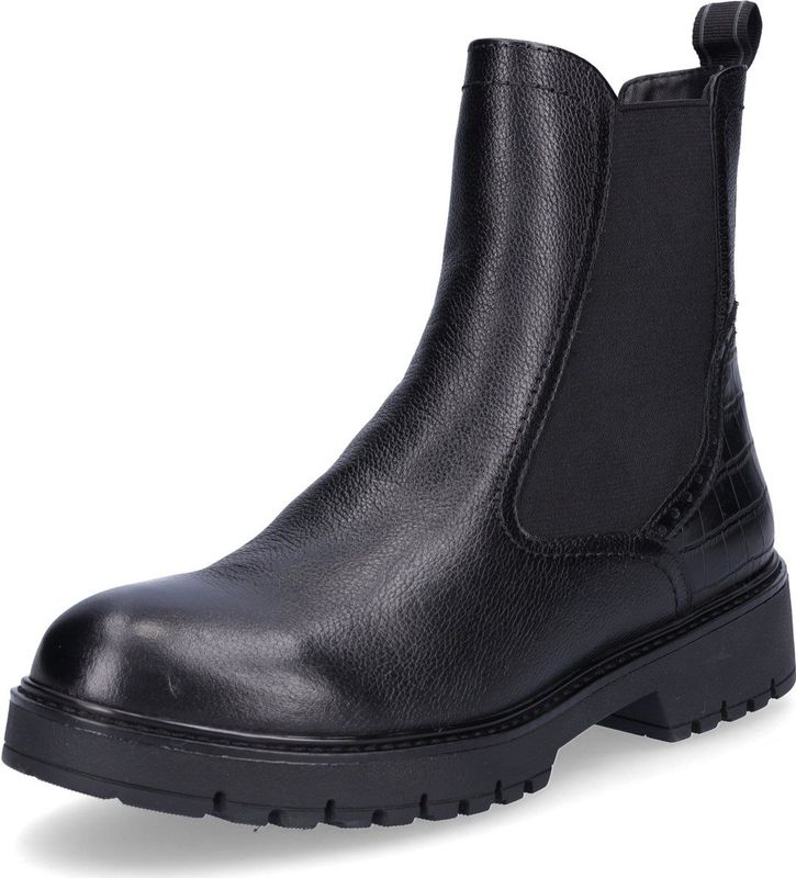 Tamaris - Chelsea-boots - Zwart - Enkellaarsjes met Blokhak en Contrast-frame-naad