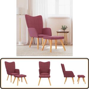 vidaXL Relaxstoel met voetenbank - Wijnrood Relaxstoel - Lounge Stoel - Fauteuils - Tuinmeubilair - Buiten Meubels
