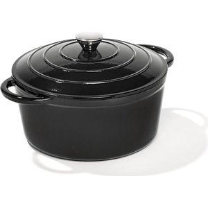 Voccelli braadpan 28cm-mat-zwart-gietijzer geëmailleerd-BBQ