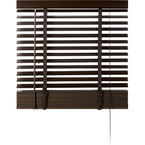 Houten Jaloezie Bruin - 80x210 cm (BxH) - Raamdecoratie - Lamelbreedte 50 mm - inc. Bedieningskoord en Draaistang - Eenvoudig op maat maken en monteren