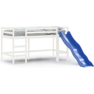 vidaXL-Kinderhoogslaper-met-glijbaan-massief-grenenhout-wit-90x190-cm